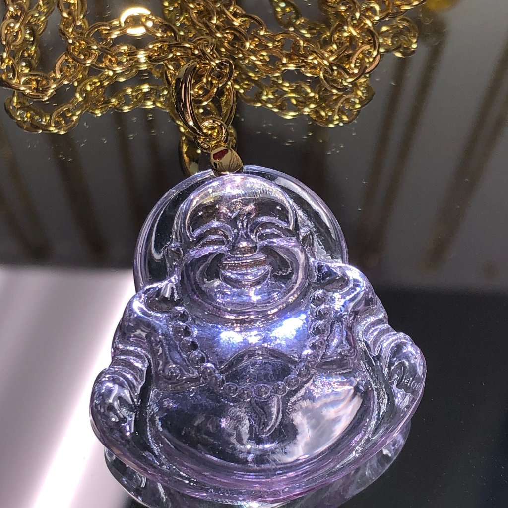 Violet Lucky Buddha Necklace